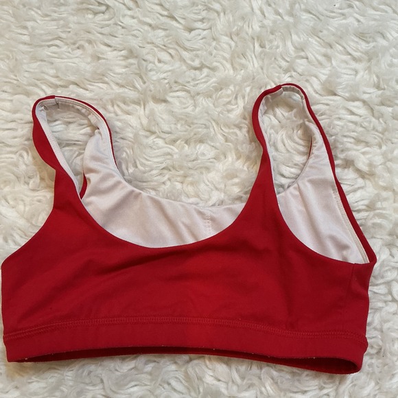 FLEO Red Sports Bra Athletic Workout Gym Yoga Medium - Picture 2 of 3